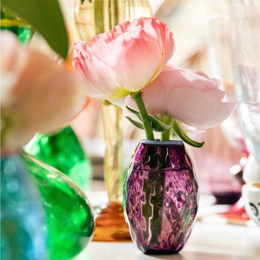 NEW in BOX LA DOUBLEJ Misty Rainbow Mix in Murano‎ Glass Baby Egg Vase reg $195 - Picture 2 of 12